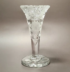 Jarrón pequeño de cristal corte ABP American Brilliant Period vintage - Imagen 1 de 13