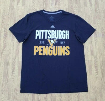 Camisa de hockey Adidas de los Pittsburgh Penguins de la NHL ~ grande L para hombre ~ rendimiento C/P Foto 1 de 3