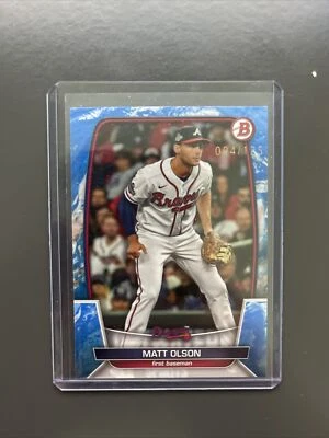 2023 Bowman - Paper Blue Pattern 94/125 - MATT OLSON #4 - Atlanta Braves Foto 1 de 2