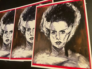 Bride of Frankenstein, horror artwork print, 8x10 inches, horror movie print - Imagen 1 de 2