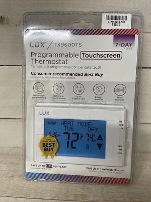Lux Programmable Thermostat  TX9600TS Touchscreen- White NIP Fast Shipping - Image 1 of 4