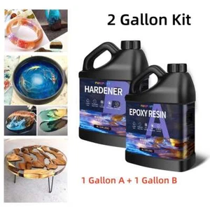 2 GALLON KIT - Clear Epoxy Resin Table Top Bar Craft DIY Art Coating - Food Safe - Picture 1 of 11