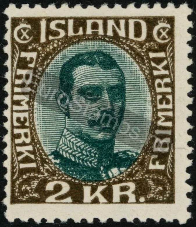 Islandia 1920 (AFA 97, MI 97, SC 127) Rey Cristiano X 2 kr - MH Foto 1 de 1