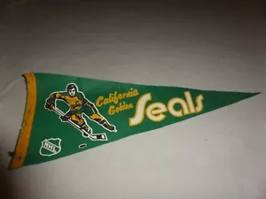 VINTAGE 1970S CALIFORNIA GOLDEN SEAL NHL GLITTER PENNANT BANNER HOCKEY RARE - Bild 1 von 4