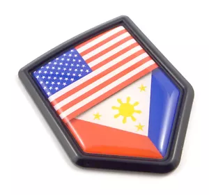 USA Philippines Philipine Flag black Shield emblem Car bike Decal crest - Bild 1 von 4