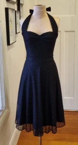 Pilgrim size 6 Black Vintage 50's style halter neck cocktail dress - Picture 1 of 10