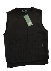 Neu mit Etikett Wild Fable ärmellos hoher niedriger Strick kurz geschnittener Distressed-Pullover Weste - Bild 1 von 7