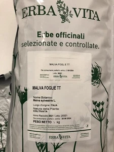 MALVA FOGLIE TAGLIO TISANA ERBA VITA 100Gr. Proprietà Antinfiammatorie - Imagen 1 de 2