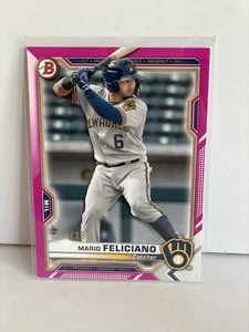 2021 Bowman Prospects Fuchsia Border /299 Mario Feliciano #BP-133 Rookie RC - Picture 1 of 4