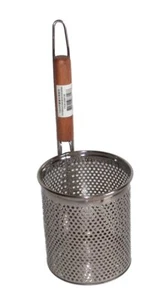 02 Nudel Skimmer Ø 12 cm Nudelsieb Eintauchsieb Holzgriff Abtropfsieb Seiher Wok - Bild 1 von 5