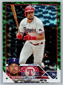 Nathaniel Lowe 2023 Topps Green Foil 266/499 BASEBALL #124 Texas Rangers SN - Picture 1 of 2