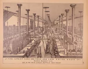 1880 Atlas Print ~ BARNES, BANCROFT & Co., MAIN St., BUFFALO, NEW YORK (14x17) - Picture 1 of 3