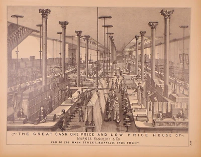 Impresión Atlas 1880 ~ Barnes, Bancroft & Co., MAIN St., Buffalo, Nueva York (14x17) Foto 1 de 3