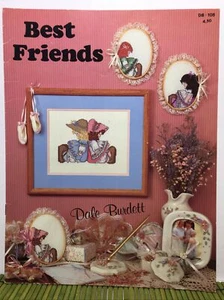 Best Friends Cross Stitch Patterns Dale Burdett Girls Sitting Sunbonnets - Picture 1 of 6