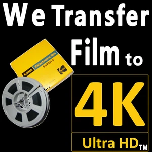 WE TRANSFER HOME MOVIE REEL TO REEL FILMS TO 4K Ultra HD Files 8mm S8 16mm - Picture 1 of 1