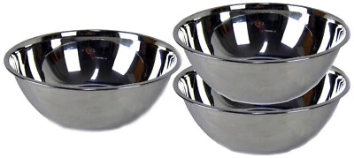 MARKENLOS 3er Set Salatschüssel Servierschüssel Rührschüssel hochpoliert Edelstahl