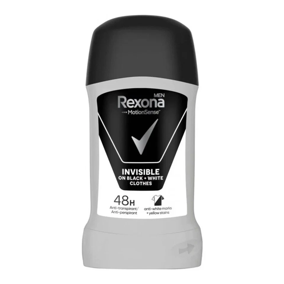 119,83€/L- 6x Rexona Men Deodorant Stick- Invisible on Black+White Clothes -50ml - Bild 1 von 1