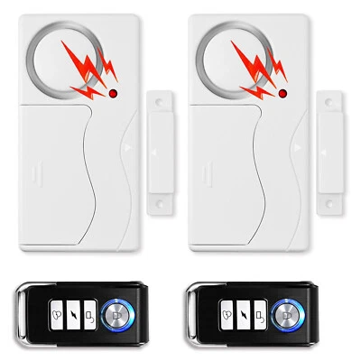 Wireless Security Home Door Shed Garage Siren Office Panic Alarm System 2 Packs - Image 1 of 4