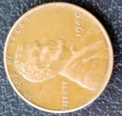 Rare 1940 Lincoln Wheat Penny No Mint Mark - Image 1 of 2