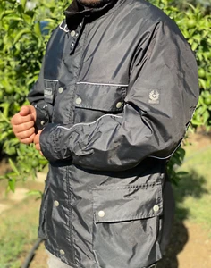 Belstaff Reflective Rider Motorcycle Bike Light Long Jacket Weatherproof Siz 2xL - Picture 1 of 23