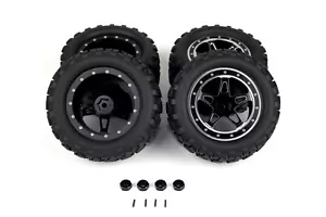 Set of 4 Wheels CNC Aluminum Rim w/ Tires for Traxxas Rustler BL-2S 12mm - Picture 1 of 10