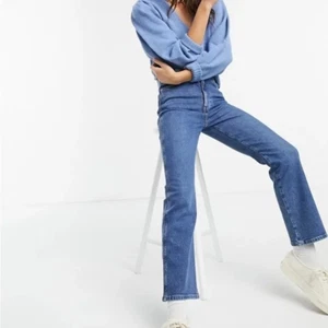 & Other Stories Jeans Womens 26 Blue Straight Leg High Rise Denim Stretch - Picture 1 of 11