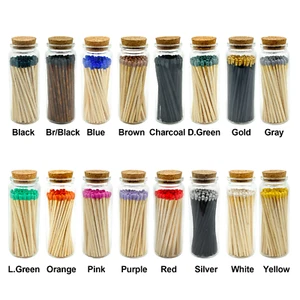 Match Bottle Jars Cork 60 Matchsticks Decorative Safety Matches - 17 Colors - Picture 1 of 24