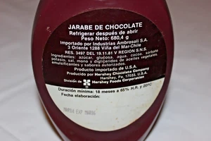 SELTENE VINTAGE 1980er VINA DEL MAR-CHILE BESCHRIFTET HERSHEY’S SIRUP QUETSCHFLASCHE - Bild 1 von 4