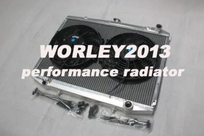 Radiador de aluminio + ventilador para camioneta Nissan D21 Pathfinder 2.4 3.0 1986-1997 MT Foto 1 de 4