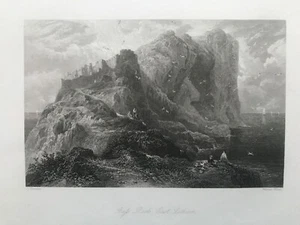 Estampado antiguo 1847; Bass Rock, East Lothian, Escocia después del Rev. Thomson - Imagen 1 de 2