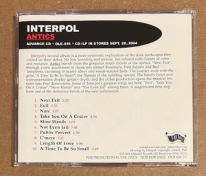 Interpol - Antics RARE promo advance CD '04 - Imagen 1 de 2