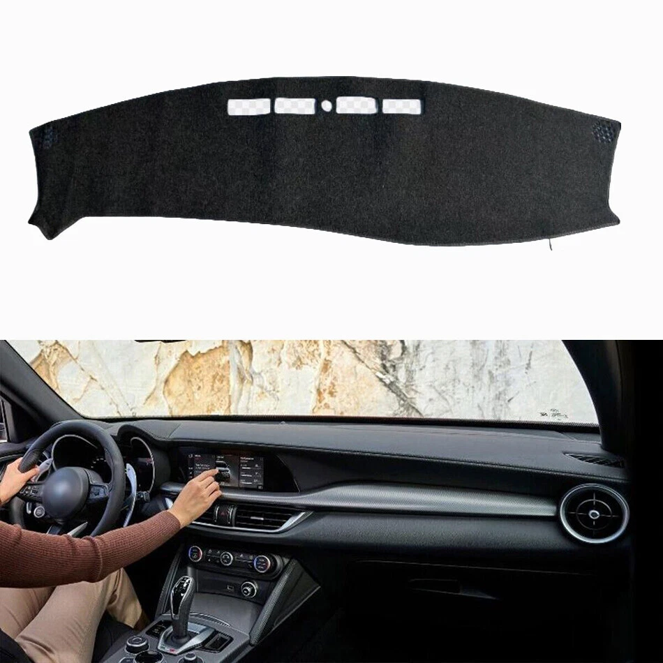 For Alfa Romeo Stelvio 2017-24 black Non-slip Dash Board Mat Dashboard Carpet 1p Foto 1 de 4