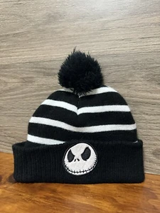 Tim Burton Nightmare Before Christmas Jack Skellington Beanie Hat Striped Adult - Picture 1 of 8