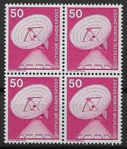 Bund 1975 ** Mi 851 I&T 50Pf Freimarken im Viererblock VB 4er Block 03751C - Bild 1 von 1