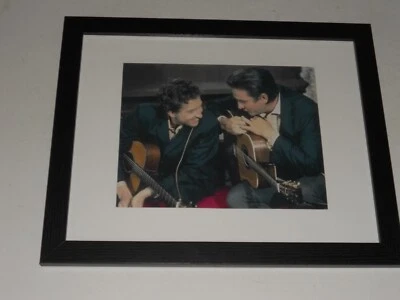 Framed Johnny Cash / Bob Dylan 1969 color print Johnny Cash Show 13" by 16" - Image 1 of 2