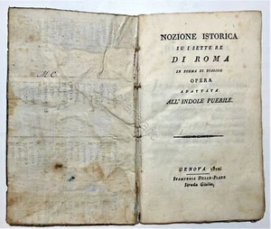 Nozione Istorica sui sette Re di Roma - Opera adattata all'Indole Puerile - 1810 - Picture 1 of 2