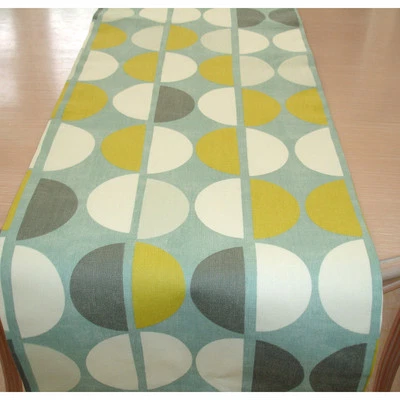 Table Runner Yellow SMALL Mustard Duck Egg Grey 36" Dining Modern Spot Spots 3ft - Image 1 of 3