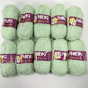 Vintage Phildar Ovation 198 Yarn DK Boucle Acrylic Blend Light Green Bag of 10 - Picture 1 of 19