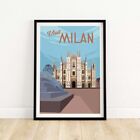 Vintage Travel Milan Poster Choose Your Size
