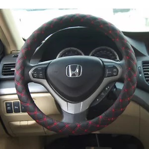 38cm 15" Fashion Black Red no smell Eco rubber Auto Car Steering Wheel Cover - Imagen 1 de 6