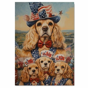 Cocker Spaniel Mutter und drei Welpen in USA Westen und Hüte - Bild 1 von 19