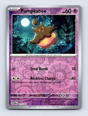 Pumpkaboo SV04: Paradox Rift Common Reverse Holo 077/182 NM/LP Pokemon Cards - Image 1 of 2