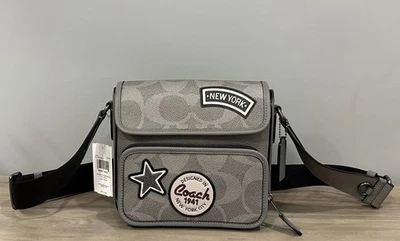 Bolso Bandolera COACH CCG29 Sullivan Solapa Maxi Firma Lona Con Parches Gris Foto 1 de 4