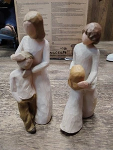 Willow Tree Mother And Son And Mother And Daughter Lot Of 2 - Picture 1 of 6
