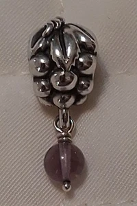 Pandora Cabernet Traube Charm mit Amethyst Dangle 790481AM, 925 ALE, Geschenktüte - Bild 1 von 7