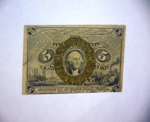1862 5 CENT United States Fractional Currency Bank Note 🌟2nd Issue 🌟CRISP🌟 - Picture 1 of 5