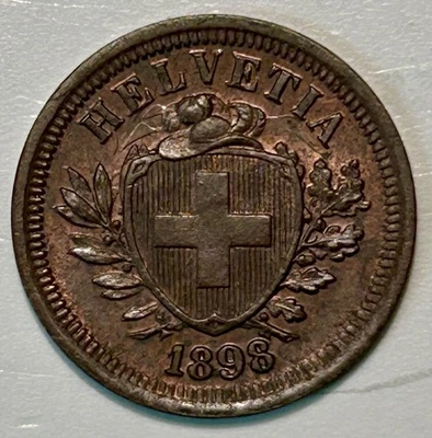 Switzerland 1898 B. 1 Rappen XF - Image 1 of 2