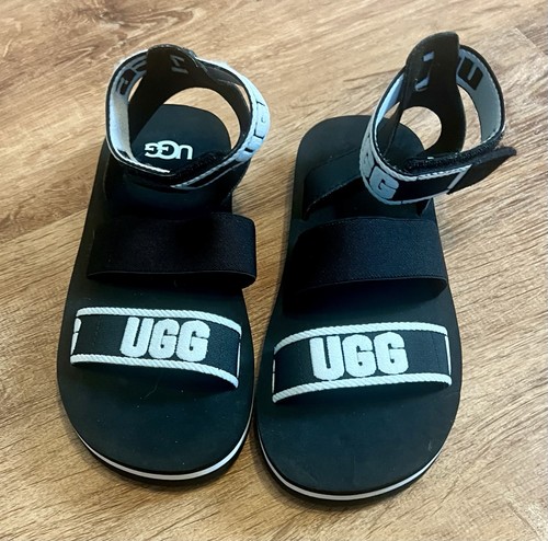 SANDALI UGG BAMBINA ALLISA CINTURINO NERO ALLA CAVIGLIA TAGLIA 13 US