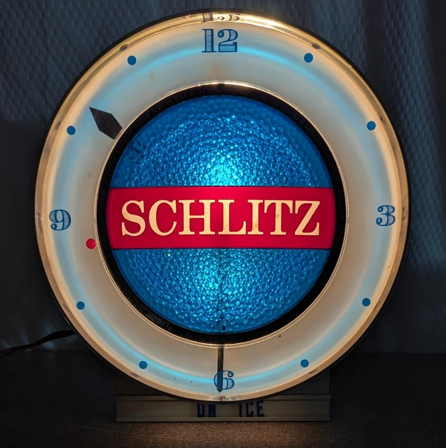 RELOJ SPINNER SCHLITZ BEER MOTION LETRERO ILUMINADO 9" DIÁMETRO AÑOS 60 DE COLECCIÓN - ver video Foto 1 de 4