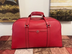 Bolso de equipaje de lona Michael Kors Lady XL Weekender frambuesa oscura para viaje - Imagen 1 de 5